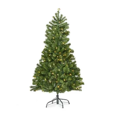 4 1/2 Foot Pre-Lit Christmas Tree - Green Clear LED