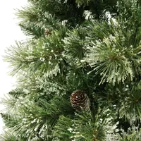 7 1/2 Foot Pine Pre-Lit Christmas Tree - Green Clear LED