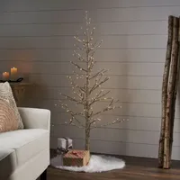 5 Foot Pre-Lit Christmas Tree - Champagne Glitter