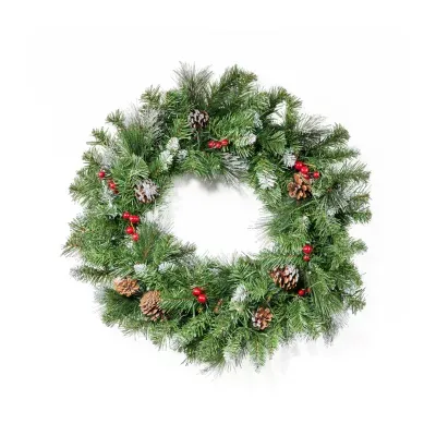 Indoor Pre-Lit Christmas Wreath - Mixed Spruce (Species)