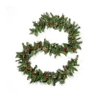 9 Foot Pre-Lit Indoor Christmas Garland - Green LED