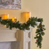 9 Foot Pre-Lit Indoor Christmas Garland - Green LED