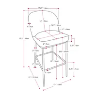 Boucle 2-pc. Counter Height Upholstered Bar Stool