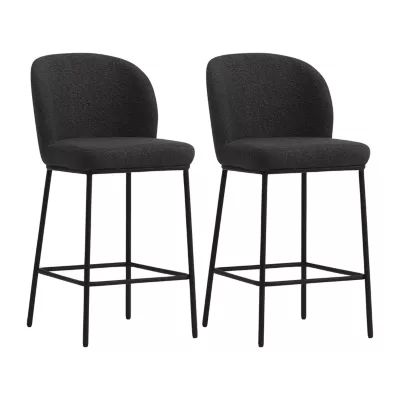 Boucle 2-pc. Counter Height Upholstered Bar Stool