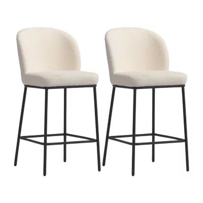 Boucle 2-pc. Counter Height Upholstered Bar Stool