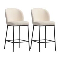 Boucle 2-pc. Counter Height Upholstered Bar Stool