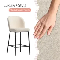Boucle 2-pc. Counter Height Upholstered Bar Stool