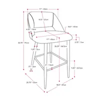 Talia 2-pc. Counter Height Upholstered Bar Stool