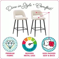 Talia 2-pc. Counter Height Upholstered Bar Stool