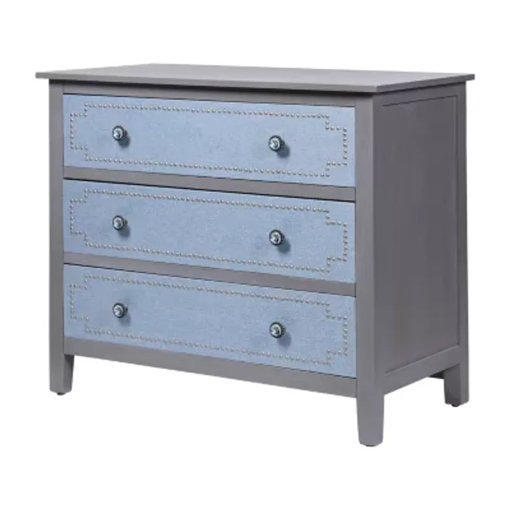 StyleCraft Dann Foley 3-Drawer White & Gold Lifestyle Chest