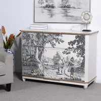 StyleCraft Dann Foley 3-Drawer White & Gold Lifestyle Chest