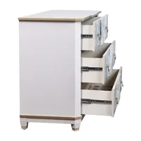 StyleCraft Dann Foley 3-Drawer White & Gold Lifestyle Chest