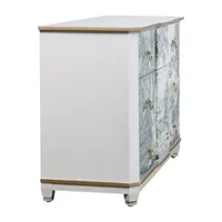 StyleCraft Dann Foley 3-Drawer White & Gold Lifestyle Chest