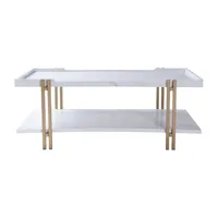 StyleCraft Dann Foley Gold & White Marble Cocktail Table