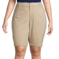 St. John's Bay Secretly Slender Womens Mid Rise Bermuda Short-Plus