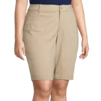 St. John's Bay Secretly Slender Womens Mid Rise Bermuda Short-Plus