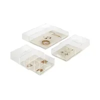 Home Expressions Arcylic With Linen Liner Jewelry Organizers