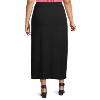 Liz Claiborne Womens Mid Rise Long A-Line Skirt-Plus