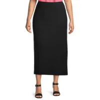 Liz Claiborne Womens Mid Rise Long A-Line Skirt-Plus