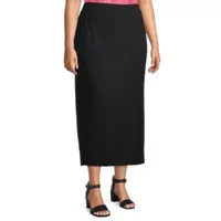 Liz Claiborne Womens Mid Rise Long A-Line Skirt-Plus