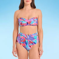 Mynah Womens Lined Abstract High Waist Bikini Swimsuit Bottom