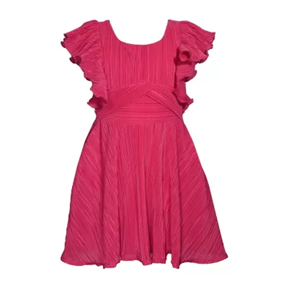 Bonnie Jean Big Girls Short Sleeve Ruffled Fit + Flare Dress