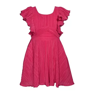 Bonnie Jean Big Girls Short Sleeve Ruffled Fit + Flare Dress