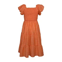 Bonnie Jean Big Girls Short Sleeve Puffed Fit + Flare Dress