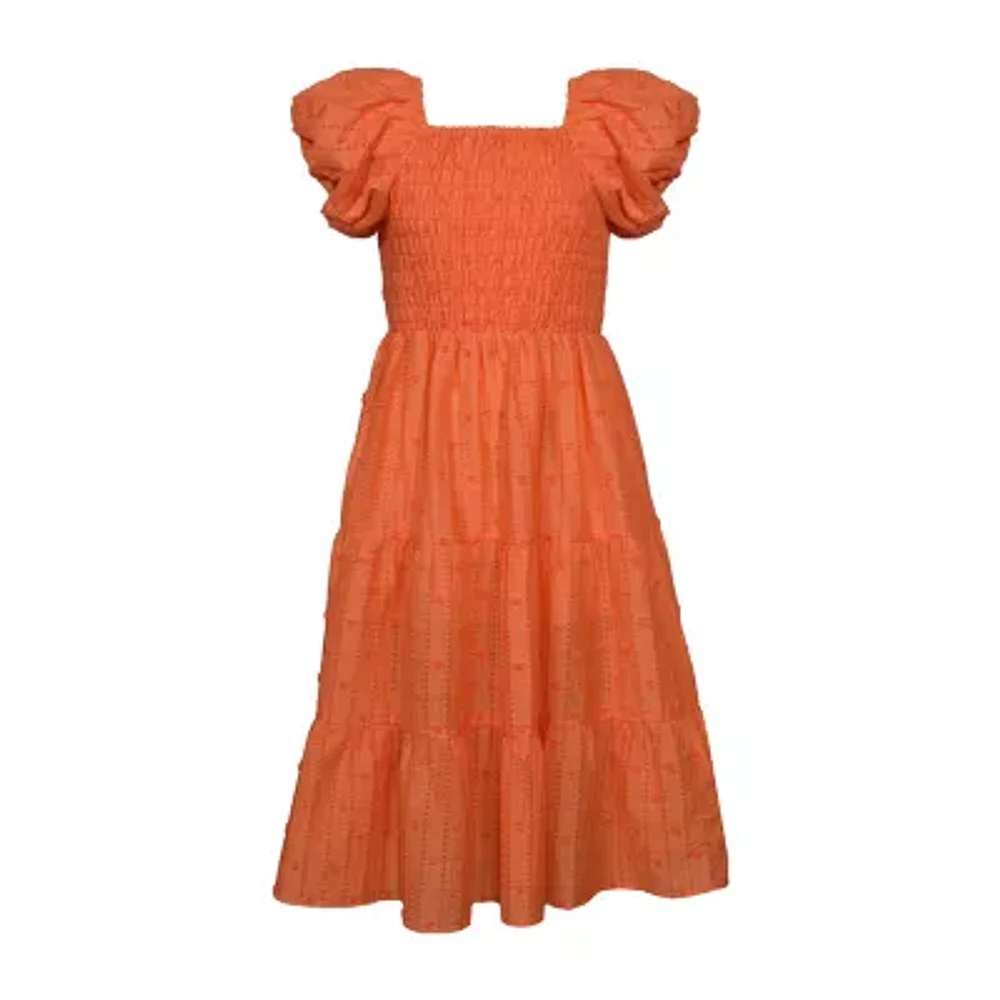 Bonnie Jean Big Girls Short Sleeve Puffed Fit + Flare Dress