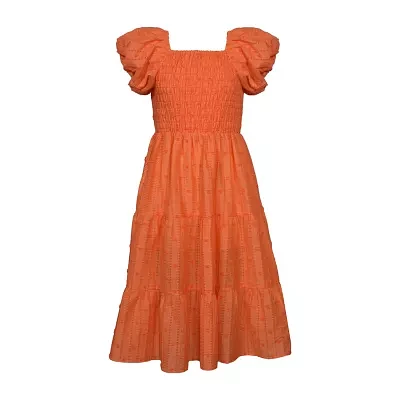Bonnie Jean Big Girls Short Sleeve Puffed Fit + Flare Dress