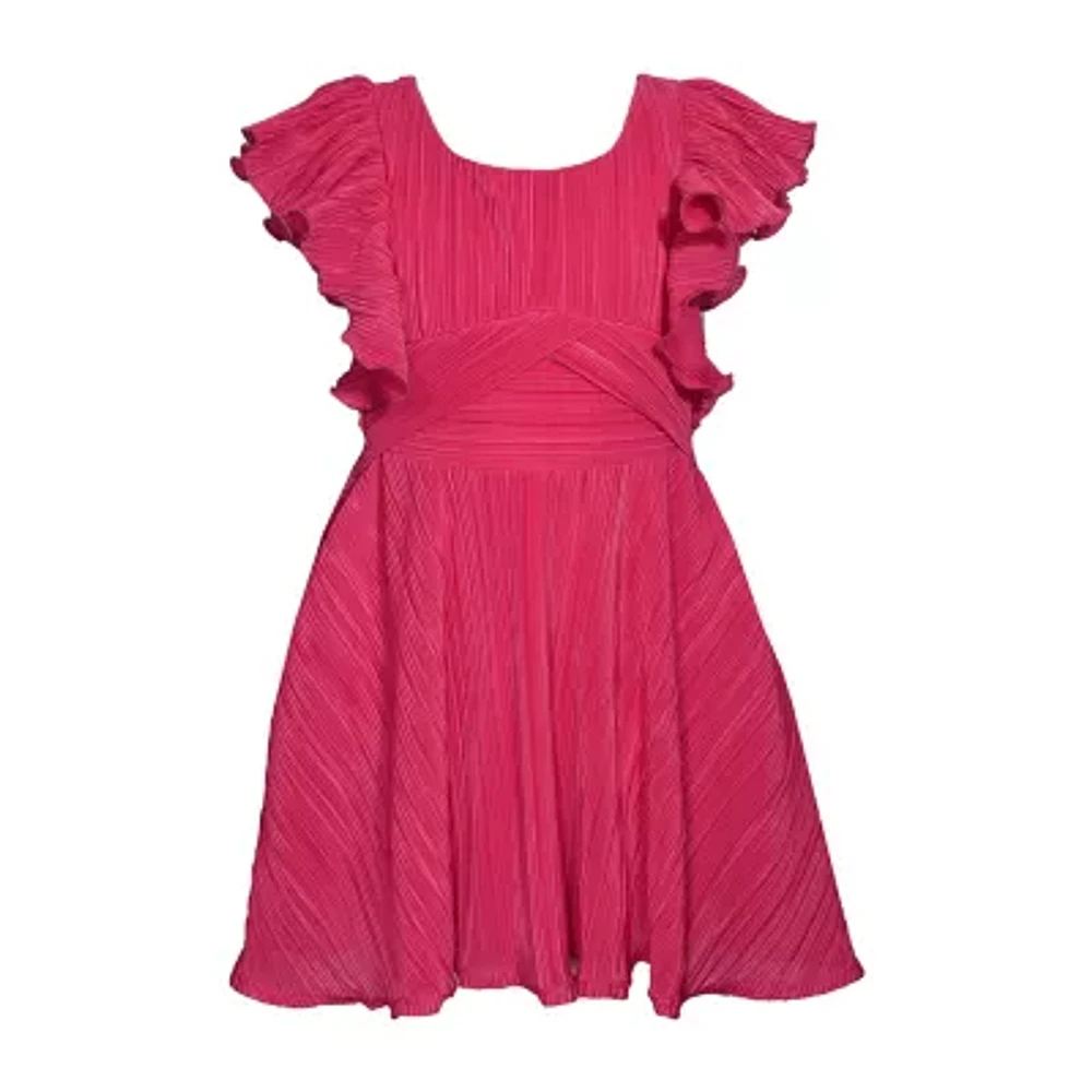 Bonnie Jean Big Girls Plus Short Sleeve Ruffled Fit + Flare Dress