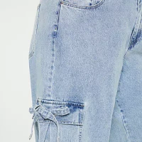 Forever 21 - Juniors Plus Bow Denim Womens High Rise Wide Leg Jean