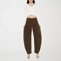 Forever 21 Barrel Womens High Rise Ankle Corduroy Pant - Juniors