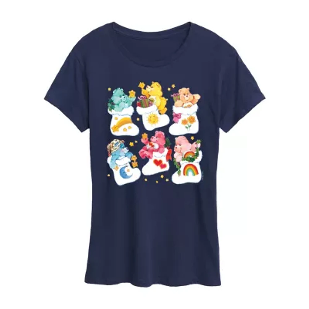 Womens Crew Neck Short Sleeve Care Bears Graphic T-Shirt