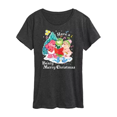 Womens Crew Neck Short Sleeve Care Bears Graphic T-Shirt