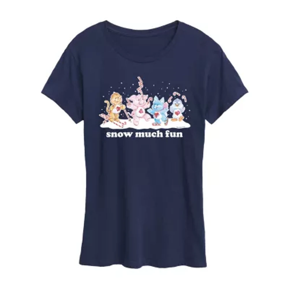 Womens Crew Neck Short Sleeve Care Bears Graphic T-Shirt