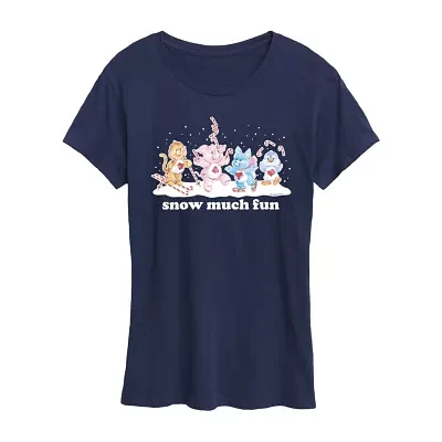 Womens Crew Neck Short Sleeve Care Bears Graphic T-Shirt