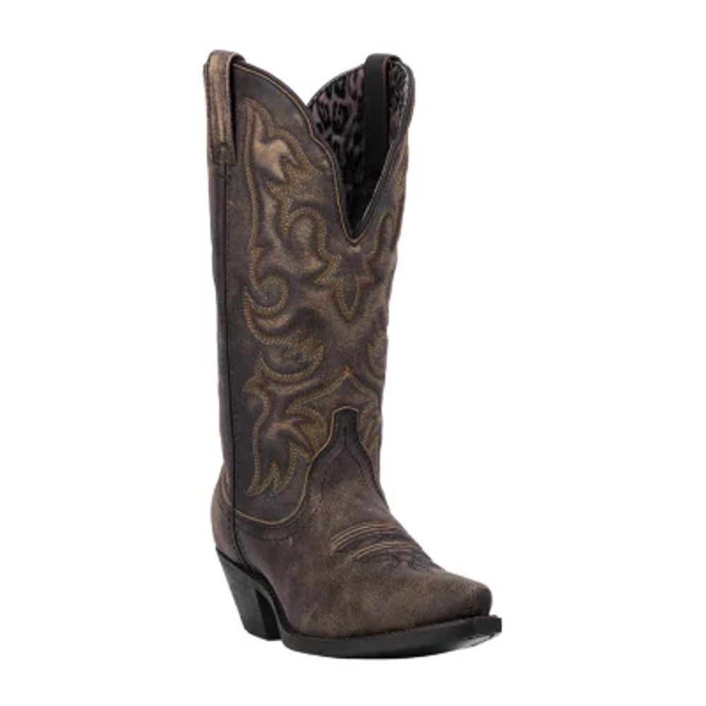 Laredo Womens Access Wide Calf Block Heel Cowboy Boots