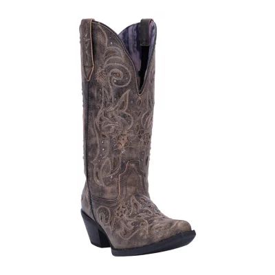 Laredo Womens Vanessa Wide Calf Block Heel Cowboy Boots