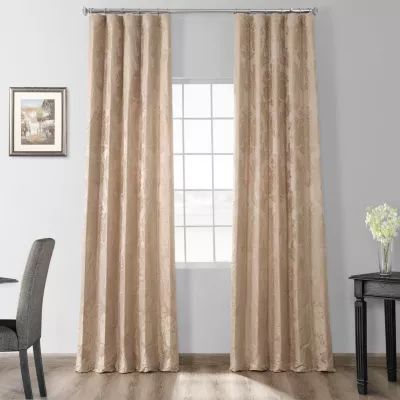 Exclusive Fabrics & Furnishing Megdelena Designer Damask Energy Saving Light-Filtering Rod Pocket Single Curtain Panel