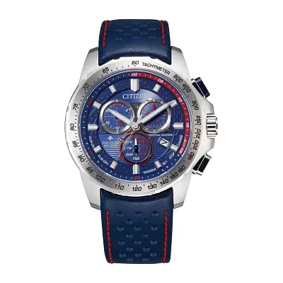 Citizen Mens Chronograph Blue Leather Strap Watch Bl5571-09l