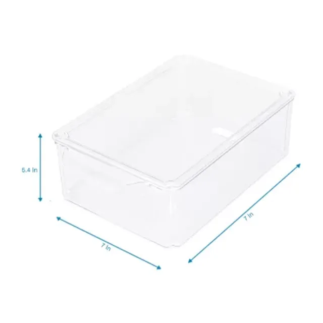 Home Expressions Large Clear Stackable Storage Bin, Color: White - JCPenney