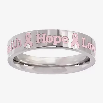 Sparkle Allure Breast Cancer Awareness Womens 5MM Stainless Steel Band