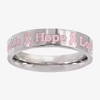 Sparkle Allure Breast Cancer Awareness Womens 5MM Stainless Steel Band