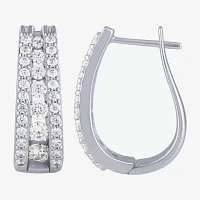 (G / Si2) 1 1/2 CT. T.W. Lab Grown White Diamond 14K Gold 20.9mm Hoop Earrings