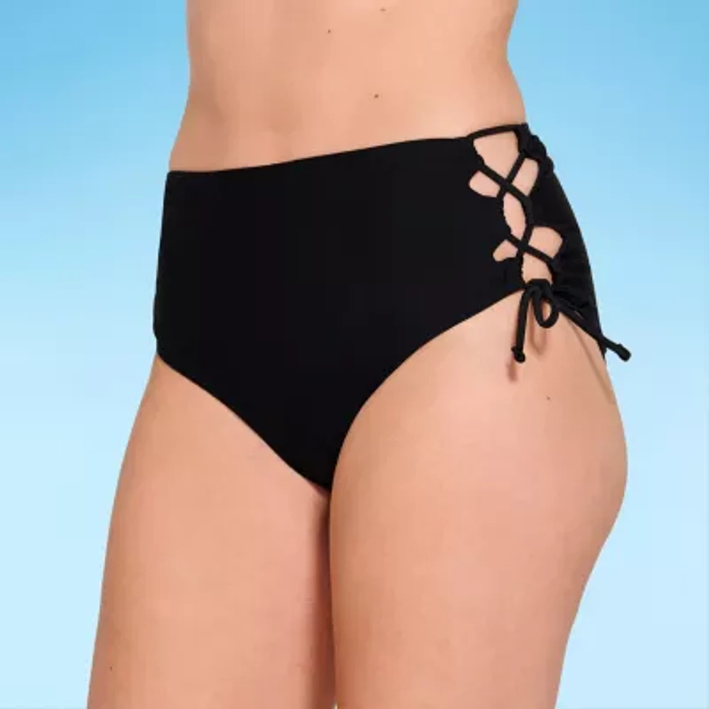 Decree Womens Lined High Waist Bikini Swimsuit Bottom Juniors