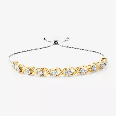 1/4 CT. T.W. Lab Grown White Diamond 14K Two Tone Gold Over Silver Sterling Bolo Bracelet