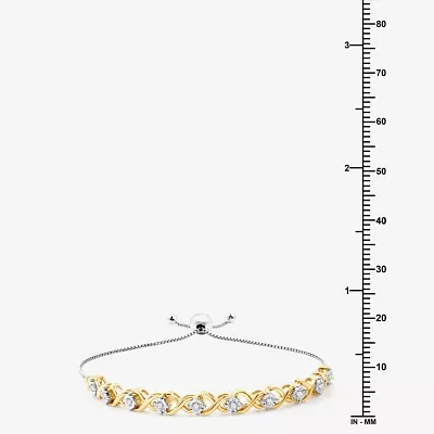 1/4 CT. T.W. Lab Grown White Diamond 14K Two Tone Gold Over Silver Sterling Silver Bolo Bracelet