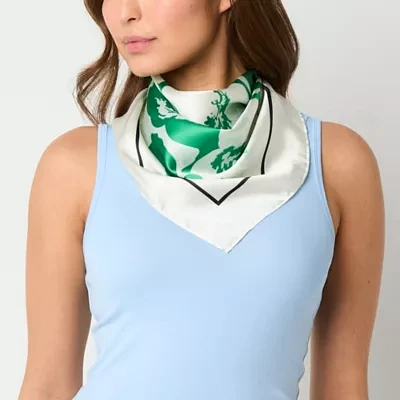 Mixit Small Satin Like 26in Floral Square Scarf