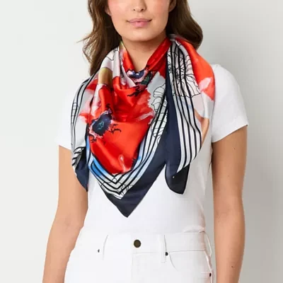 Mixit Large Square Satin Like 42in Floral Square Scarf